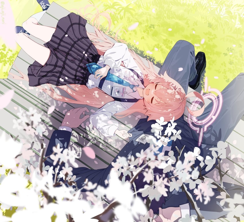 sensei and hoshino (blue archive) drawn by aji_aji_nori