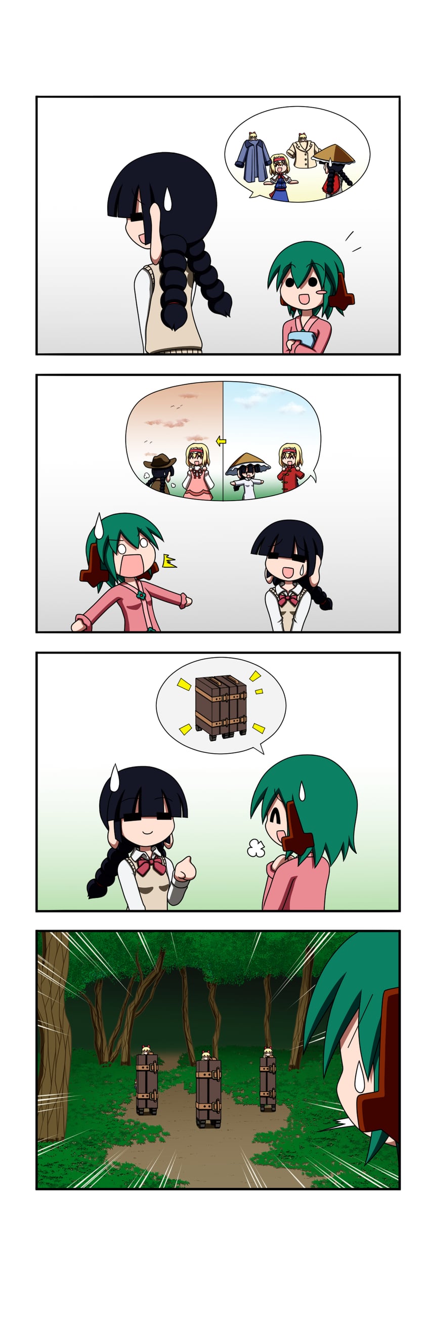 alice margatroid, shanghai doll, kasodani kyouko, and yatadera narumi (touhou) drawn by rakugaki-biyori