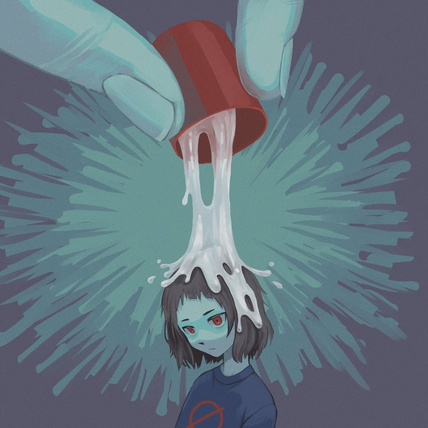 milk-chan (milk inside a bag of milk inside a bag of milk) drawn by corvusblackone