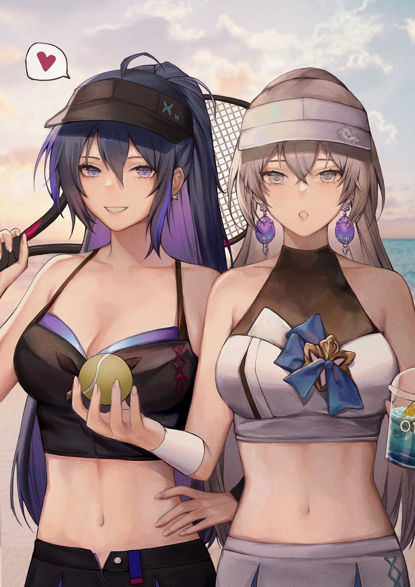 bronya rand and seele (honkai and 1 more) drawn by matcha_202 and ying_haram