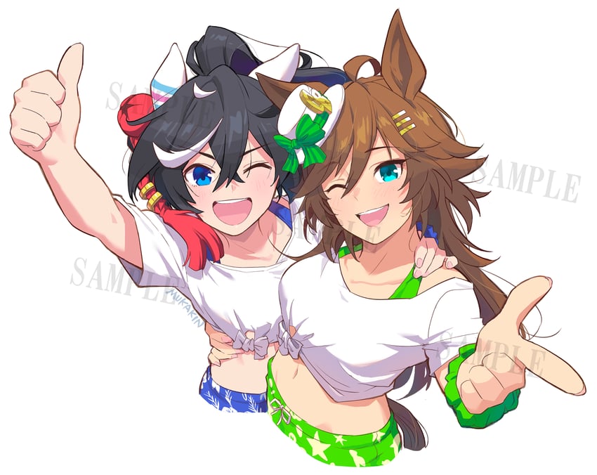 mr. c.b. and katsuragi ace (umamusume) drawn by mukakin