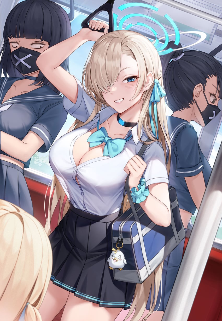 asuna, sora, and sukeban (blue archive) drawn by masai