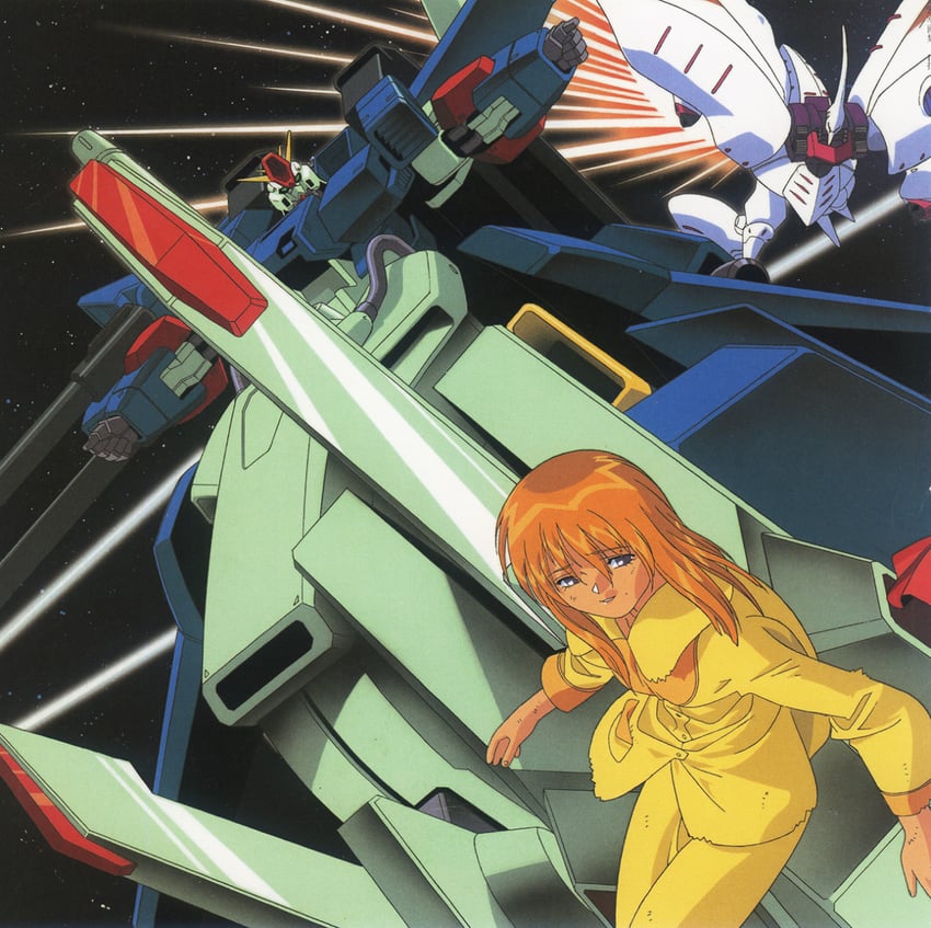 elpeo puru, qubeley, and zz gundam (gundam and 1 more) drawn by kitazume_hiroyuki