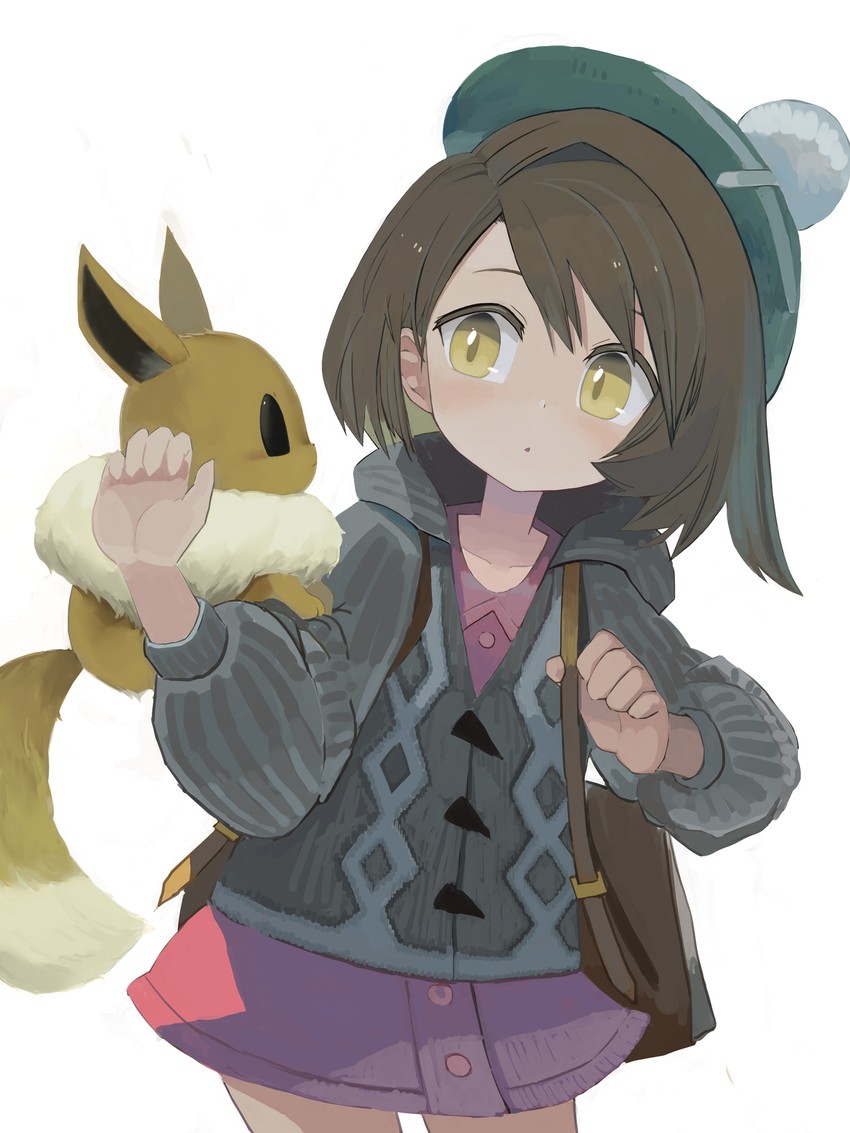 gloria and eevee (pokemon and 1 more) drawn by paprika_shikiso