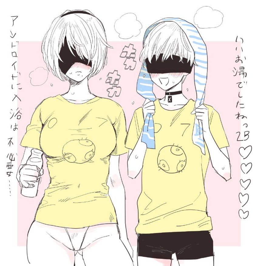 2b and 9s (nier and 1 more) drawn by mellow_rag