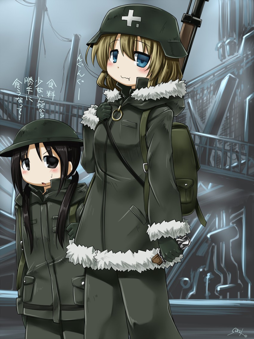 chito and yuuri (shoujo shuumatsu ryokou) drawn by omega_na_hito