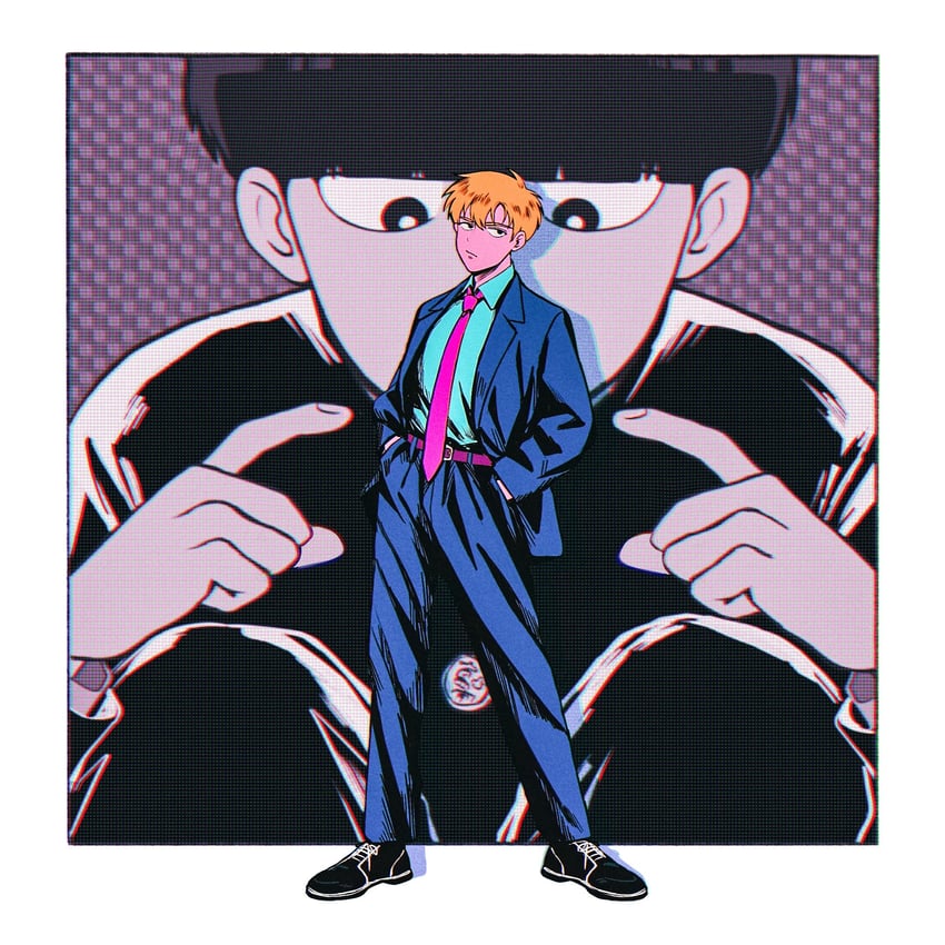 kageyama shigeo and reigen arataka (mob psycho 100) drawn by cm_wm