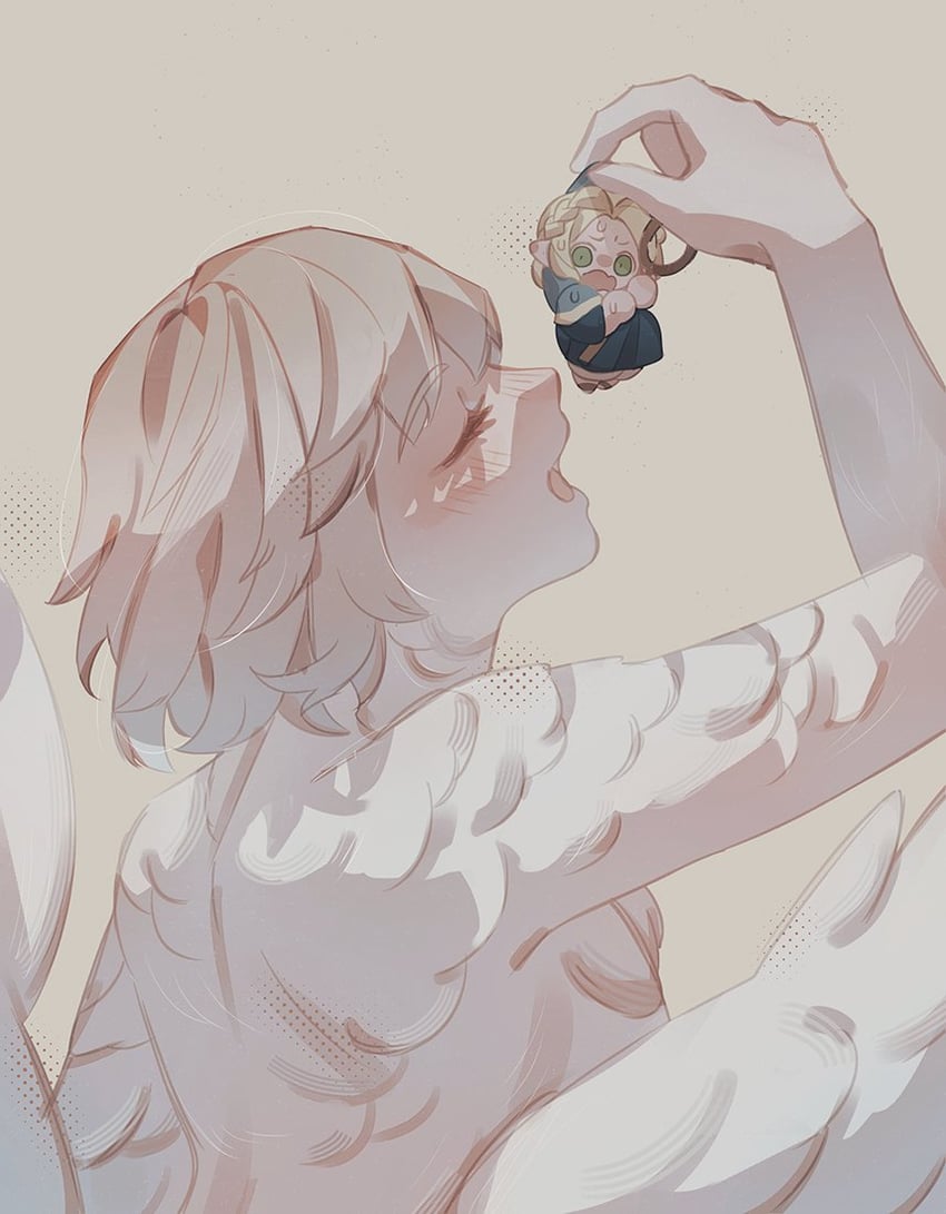 marcille donato and falin touden (dungeon meshi) drawn by longthita