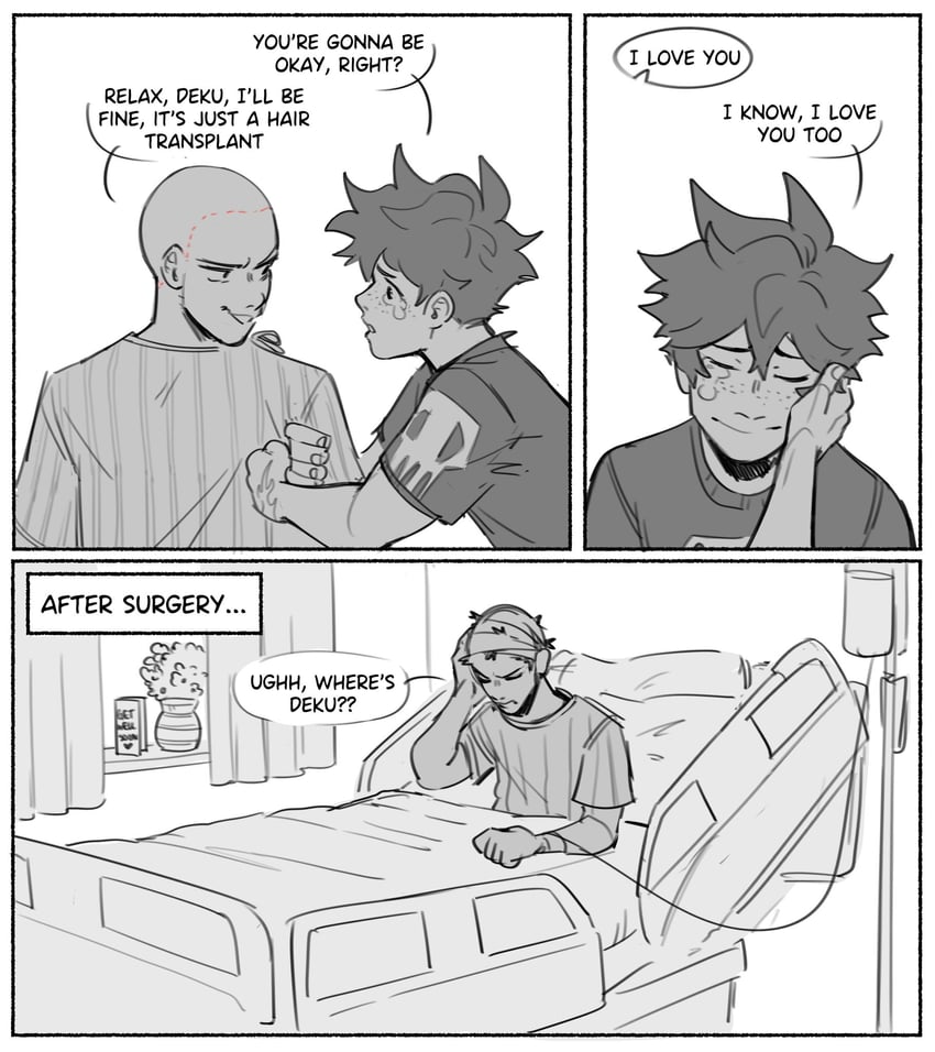 midoriya izuku and bakugou katsuki (boku no hero academia) drawn by habkart