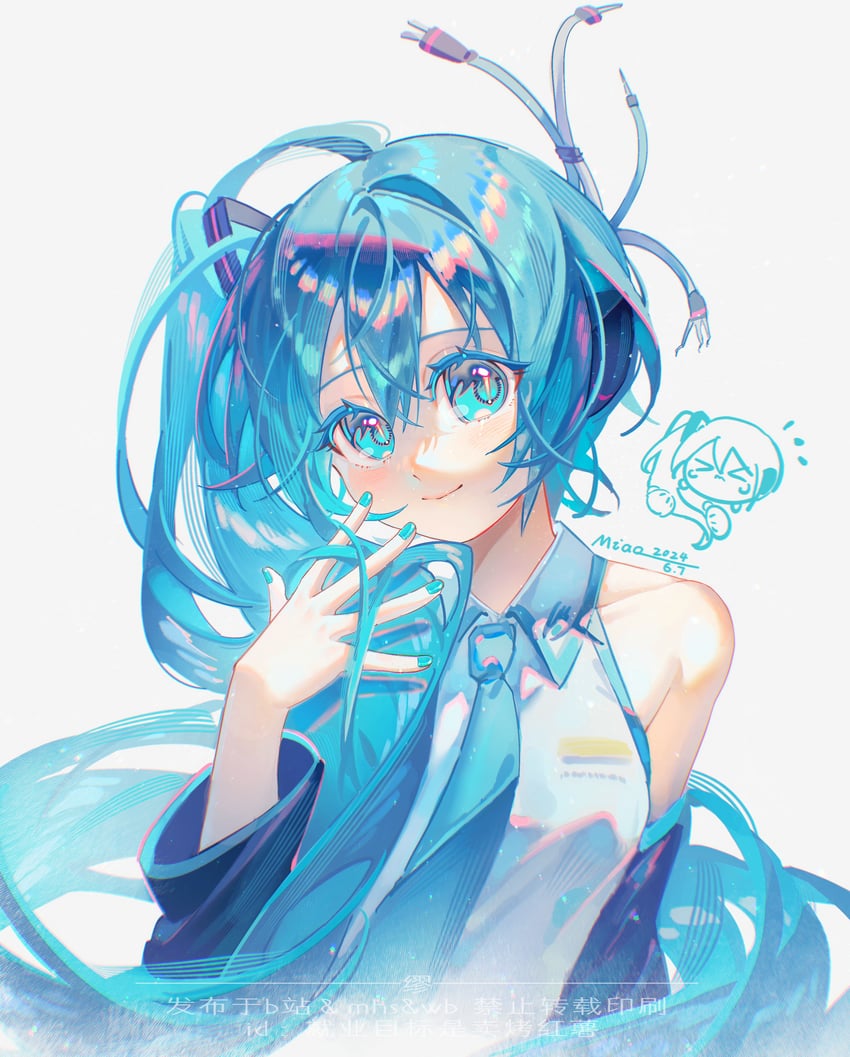 hatsune miku (vocaloid) drawn by jiuye_mubiao_shi_mai_kao_hongshu