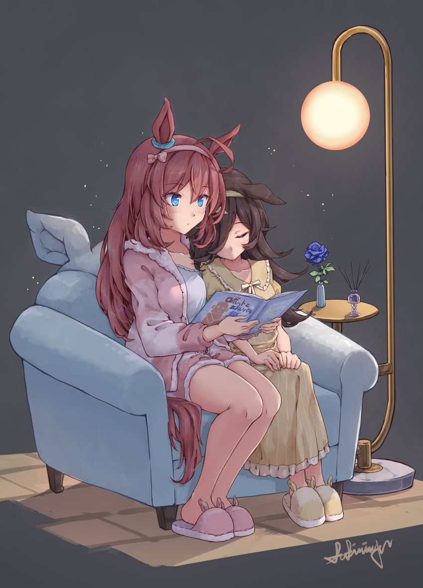 rice shower and mihono bourbon (umamusume) drawn by sakimiya_(inschool)