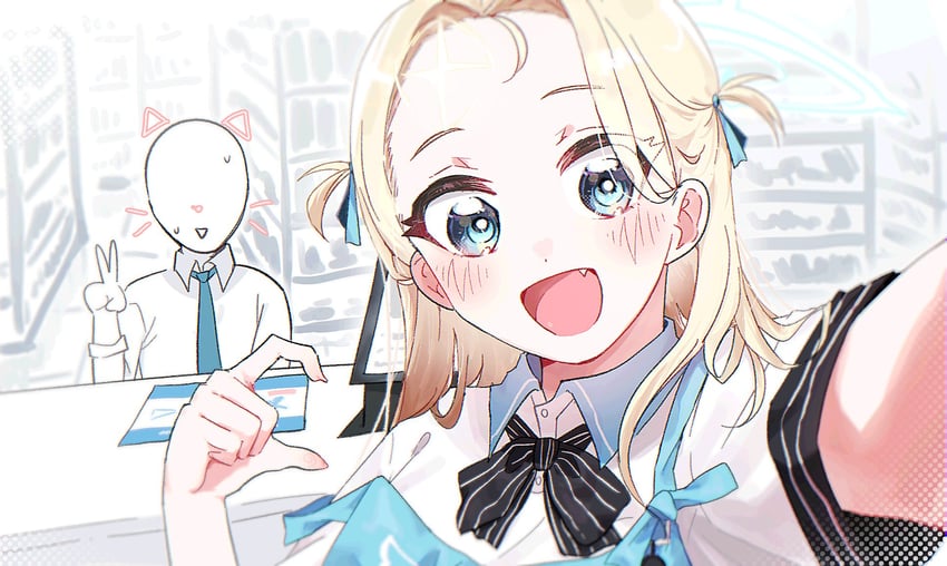 sensei and sora (blue archive) drawn by jjan-uyu