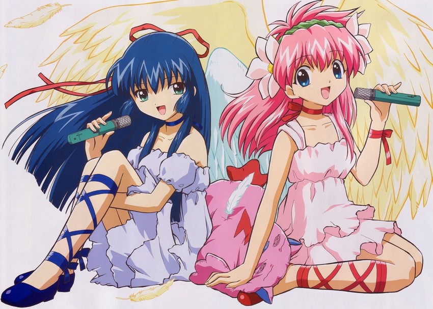 milfeulle sakuraba, karasuma chitose, and normad (galaxy angel) drawn by fujita_mariko