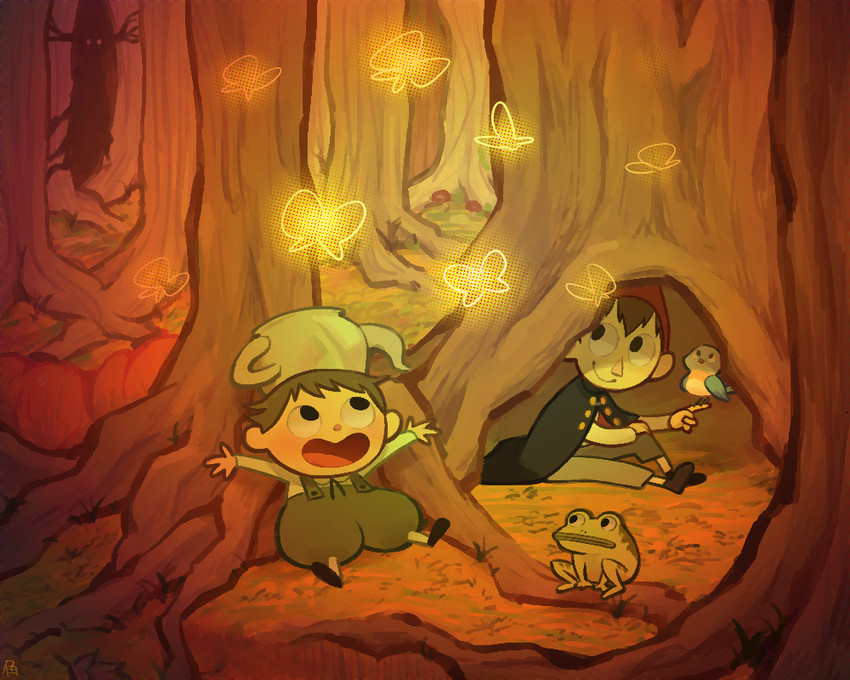 wirt, gregory, beatrice, and the beast (over the garden wall) drawn by tsunoji