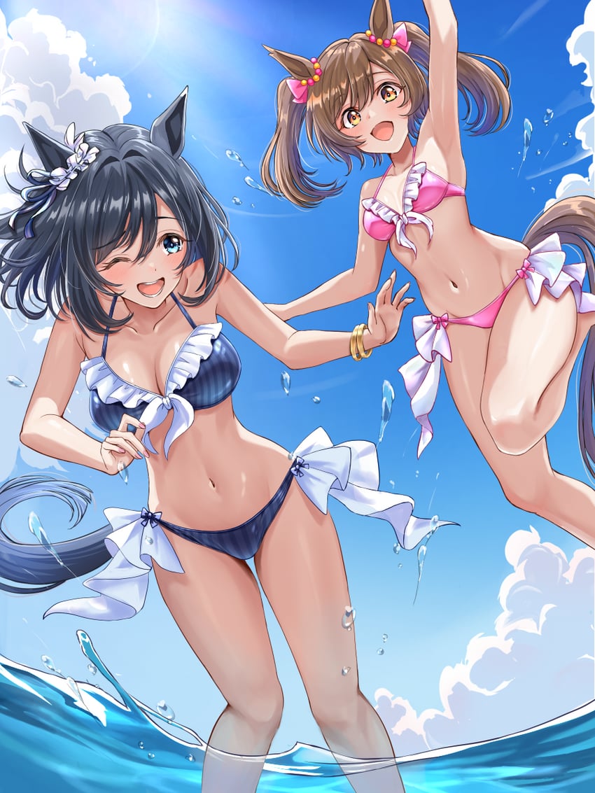 eishin flash and smart falcon (umamusume) drawn by tsukiyuki_mike