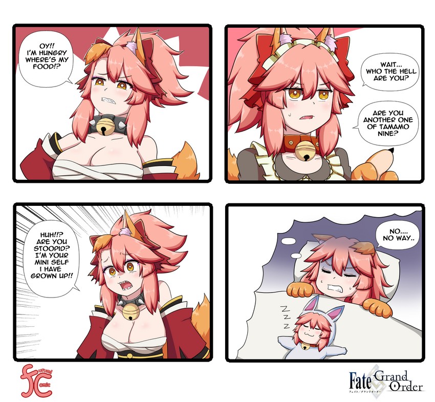 tamamo, tamamo cat, and fou (fate and 1 more) drawn by keita_naruzawa