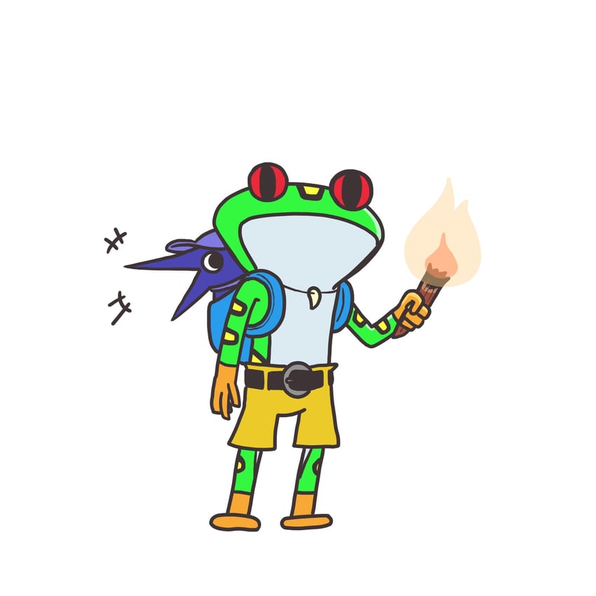 dokibird, banjo, and froggy (indie virtual youtuber and 2 more) drawn by 2phan