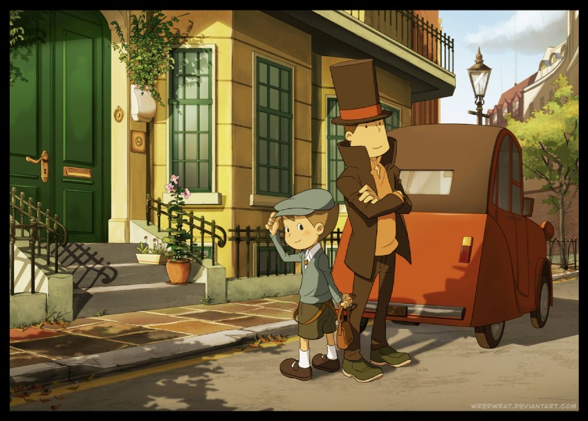 hershel layton and luke triton (professor layton) drawn by carolyn_gan