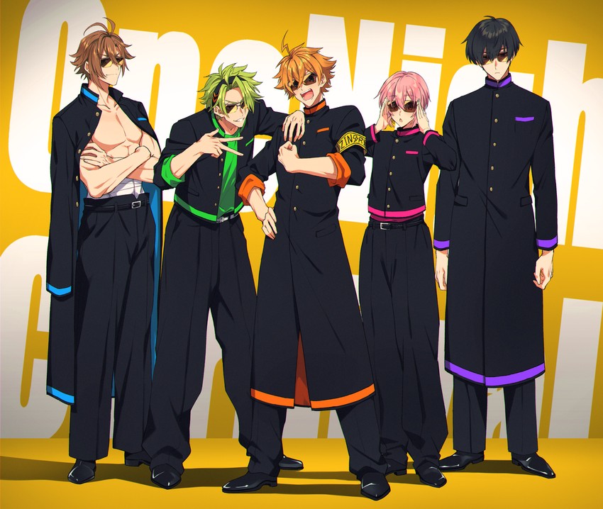 gotou misaki, tsubaki yamato, kaminoshima fuuta, hayasaka kouhei, and wakakusa aoi (from argonavis) drawn by saigi