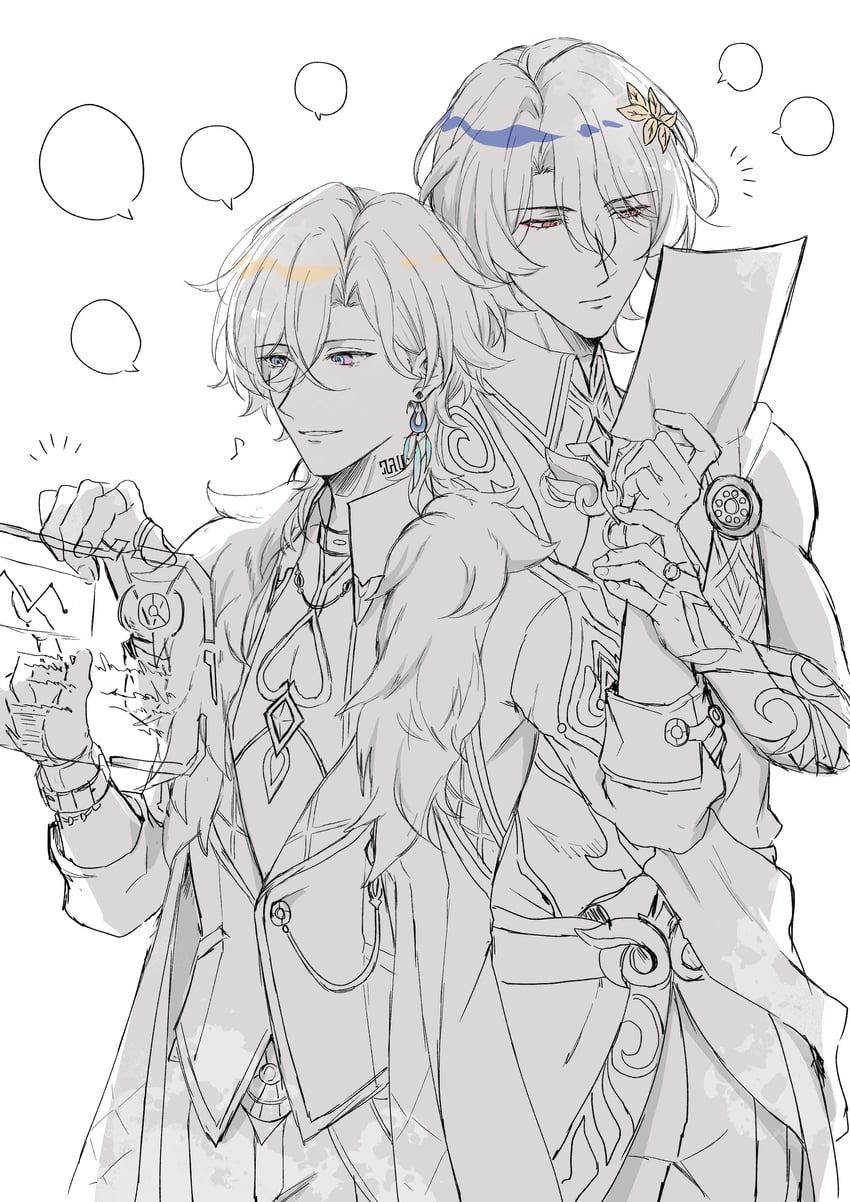 aventurine and dr. ratio (honkai and 1 more) drawn by sera6015