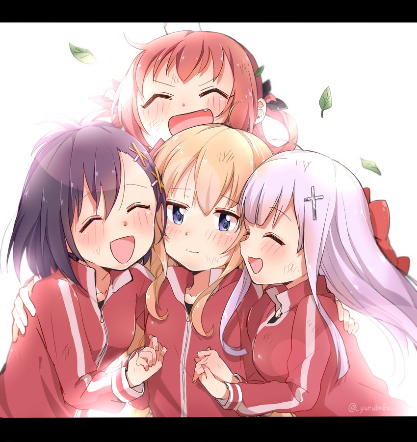 satanichia kurumizawa mcdowell, gabriel tenma white, vignette tsukinose april, and raphiel shiraha ainsworth (gabriel dropout) drawn by bafarin