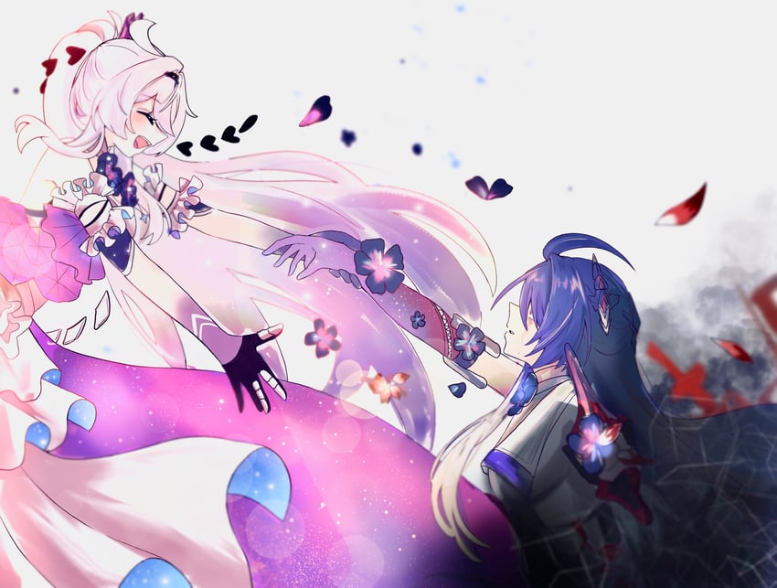 kiana kaslana and acheron (honkai and 2 more) drawn by mi_(27782900)