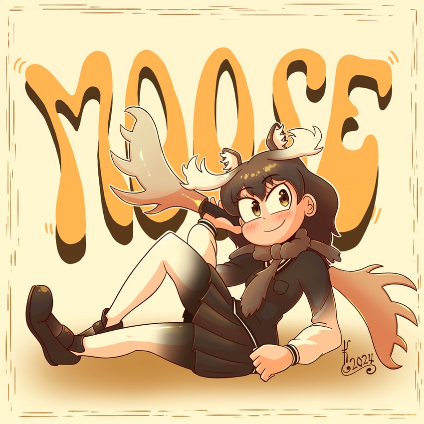moose (kemono friends and 1 more) drawn by kuraibe_keishi