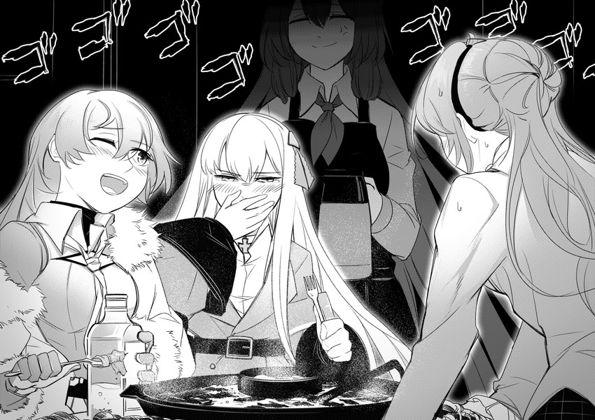 springfield, kar98k, lee-enfield, and mosin-nagant (girls' frontline) drawn by mush