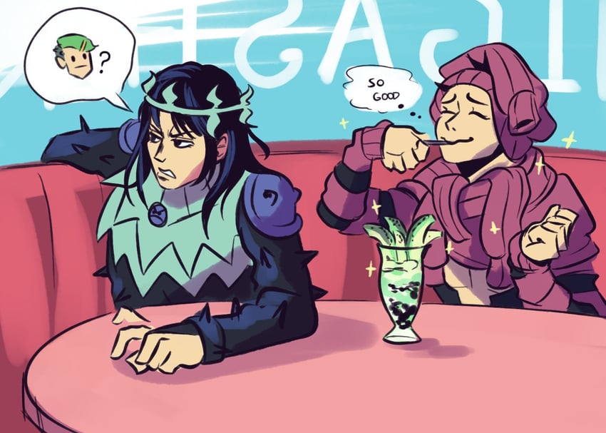 higashikata jobin, yagiyama yotsuyu, and dainenjiyama aisho (jojo no kimyou na bouken and 1 more) drawn by hurrakka