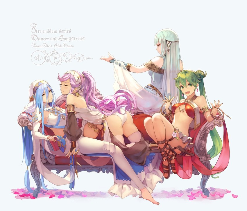 azura, ninian, and olivia (fire emblem and 4 more) drawn by kurosawa_tetsu