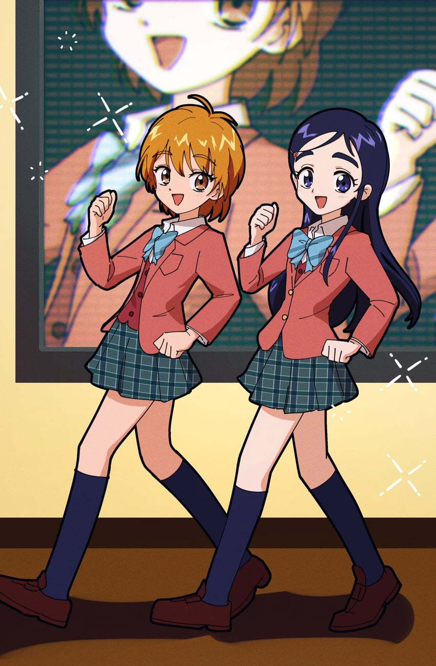 misumi nagisa and yukishiro honoka (precure and 1 more) drawn by nzeneee