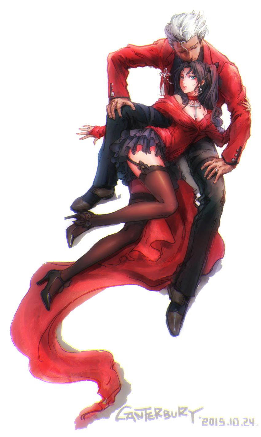 tohsaka rin and archer (fate and 1 more) drawn by canterbury_(6739793)