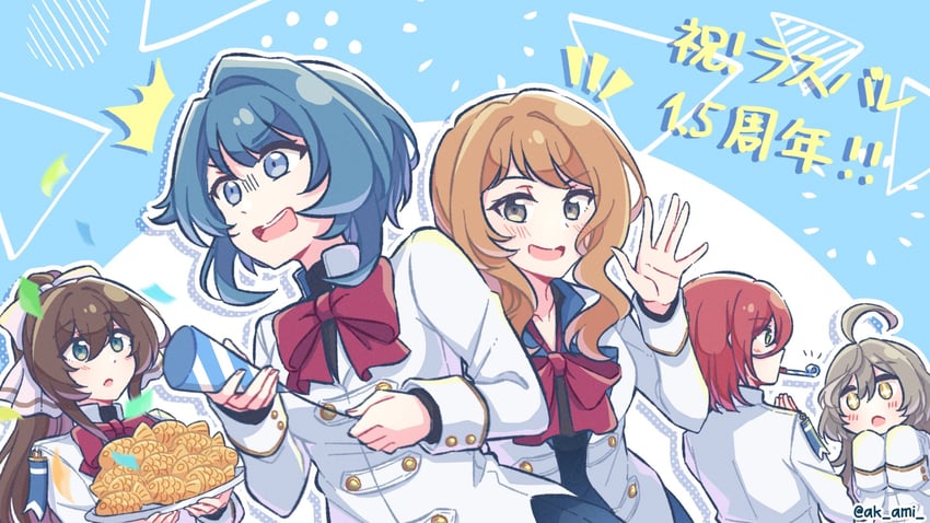 aizawa kazuha, sasaki ran, serizawa chikaru, iijima renka, and hatsukano yo (assault lily) drawn by akamirai
