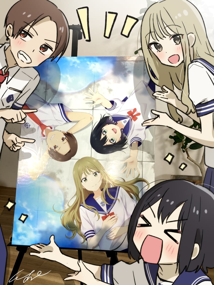 hanaoka makoto, aoi saki, and taiga ryuuji (senpai wa otokonoko) drawn by pomu_(joynet)