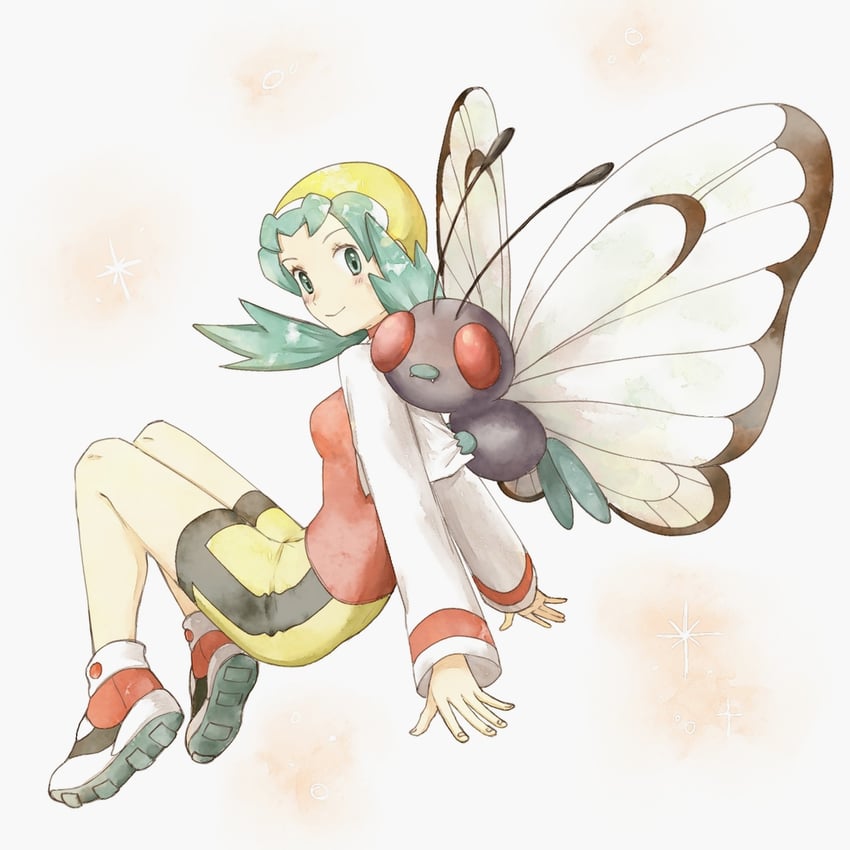 kris and butterfree (pokemon and 1 more) drawn by asuka_rkgk