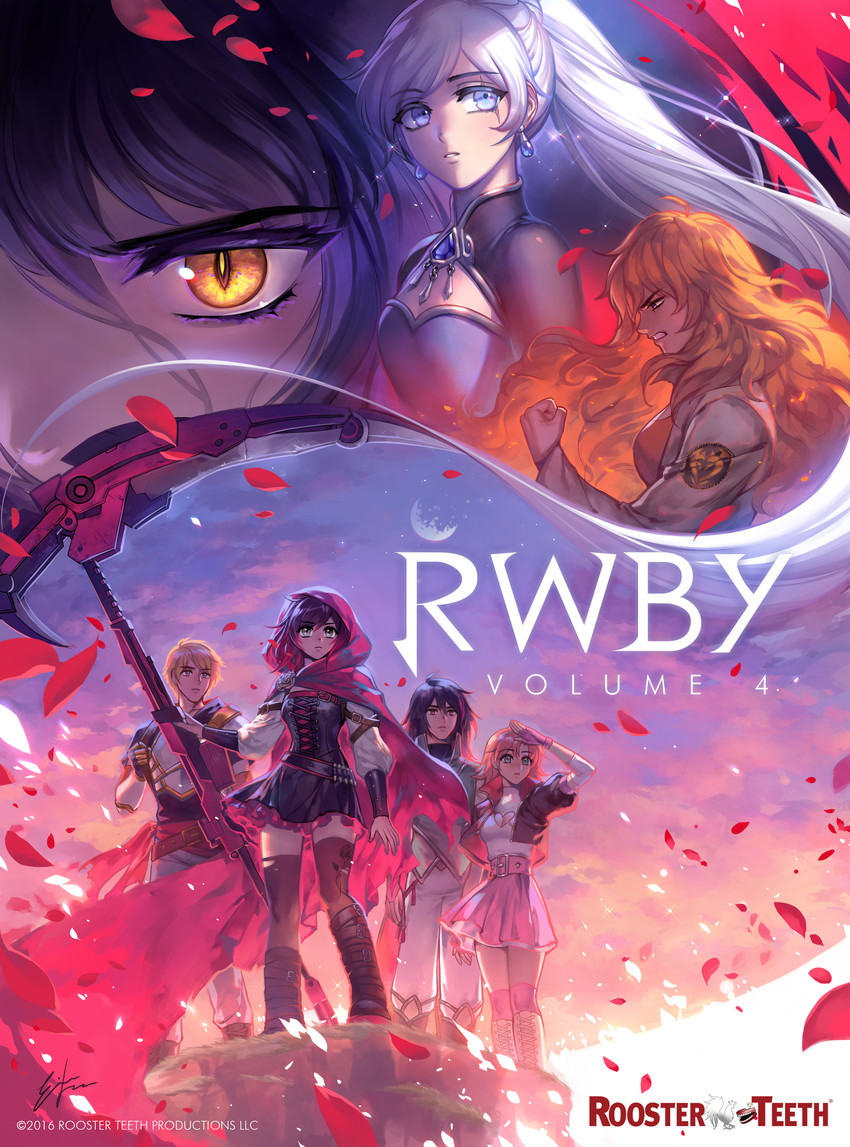 ruby rose, weiss schnee, yang xiao long, blake belladonna, nora valkyrie, and 2 more (rwby and 1 more) drawn by ein_lee