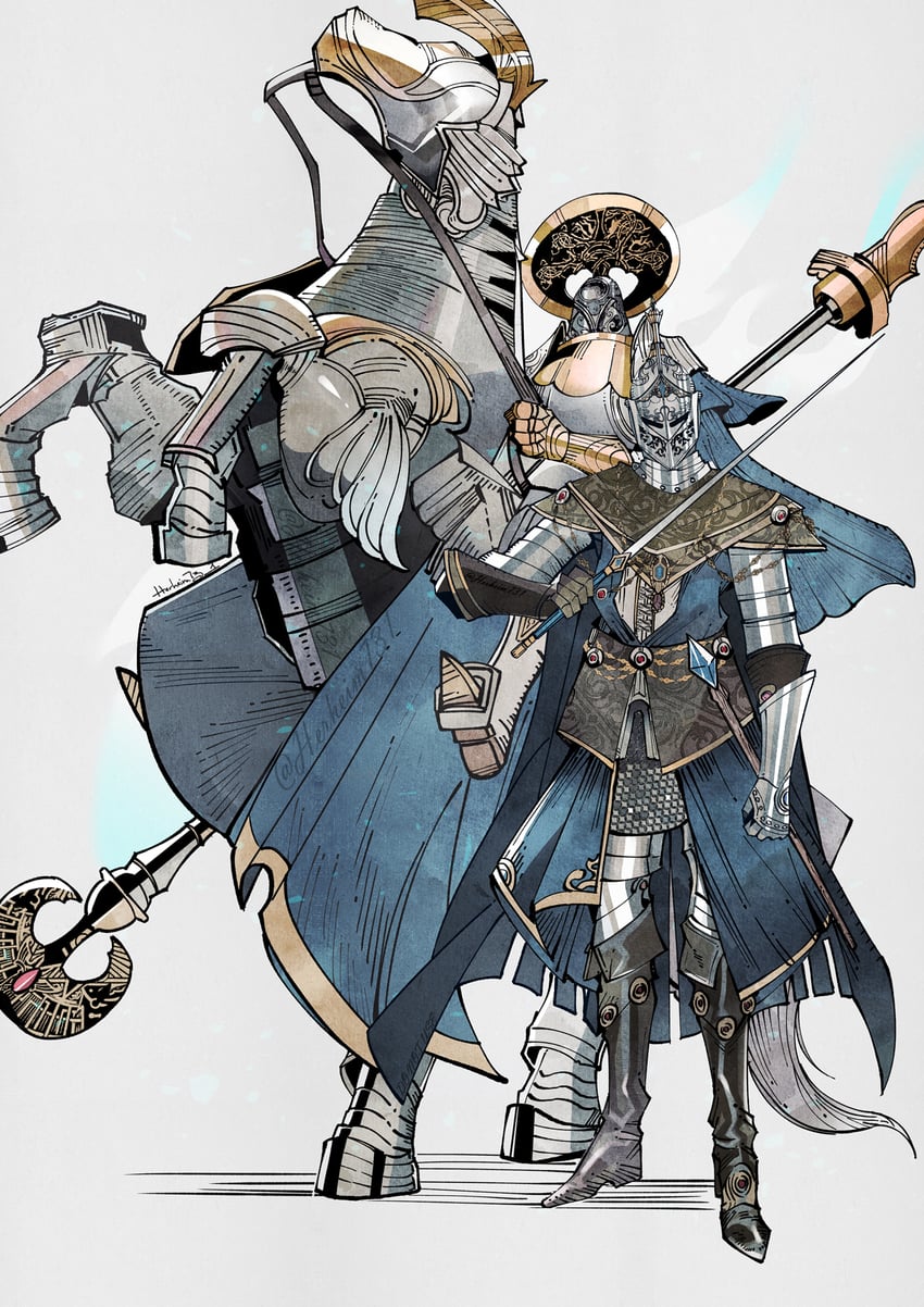 moongrum carian knight and loretta knight of the haligtree (elden ring