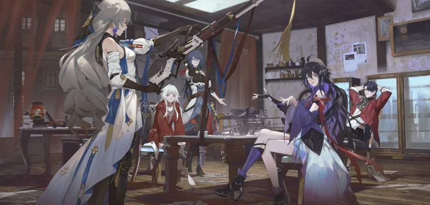 bronya rand, seele, clara, sampo koski, and natasha (honkai and 1 more) drawn by shu_kunkuokuozi