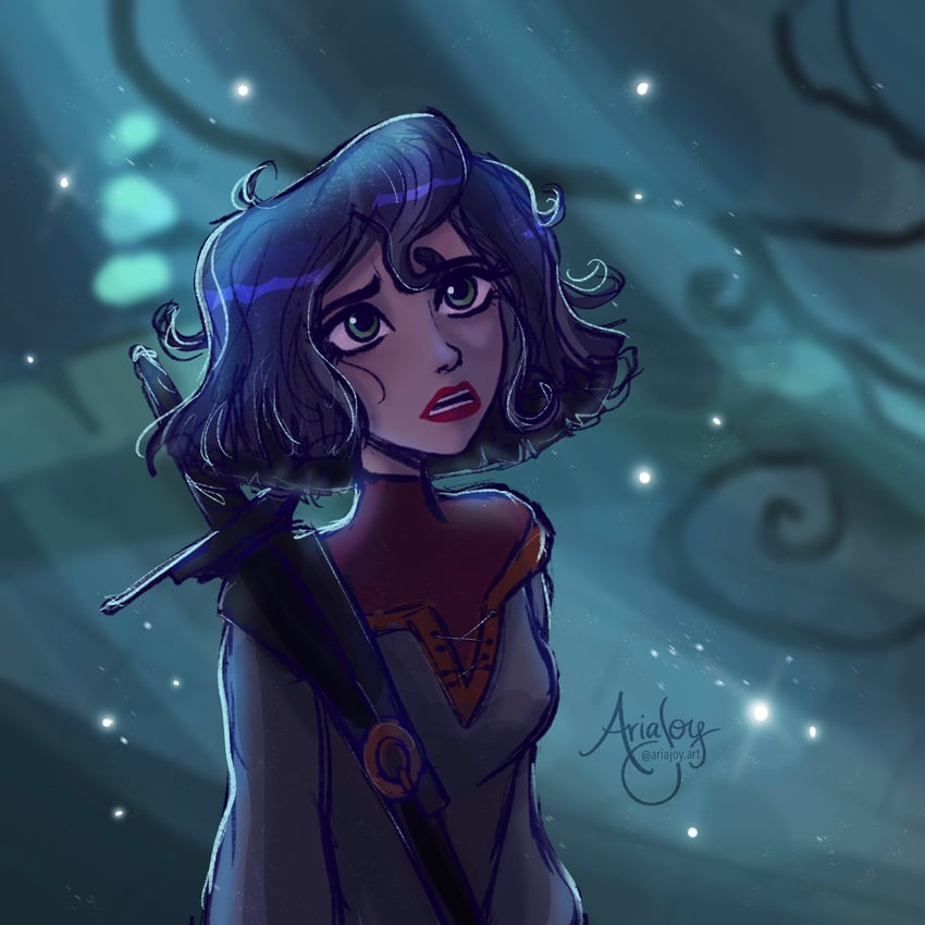 cassandra (tangled and 1 more) drawn by ariajoyart