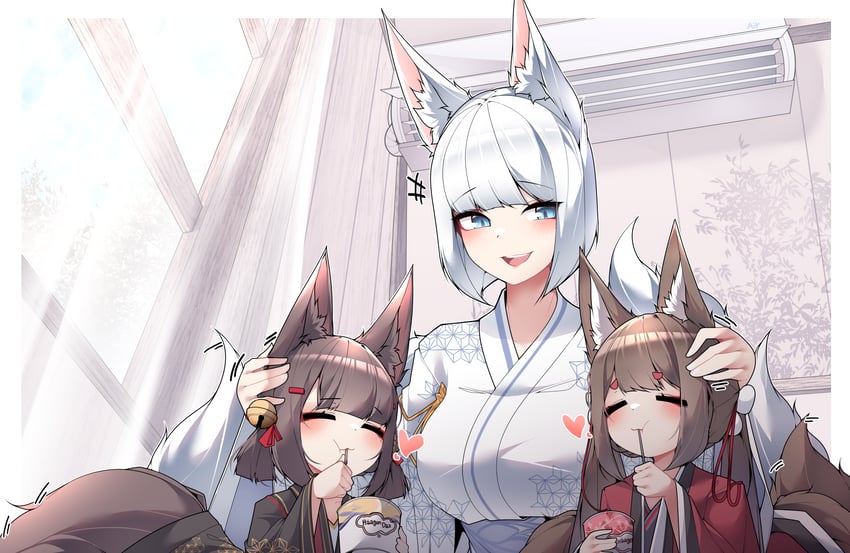 kaga, amagi-chan, and akagi-chan (azur lane) drawn by samip