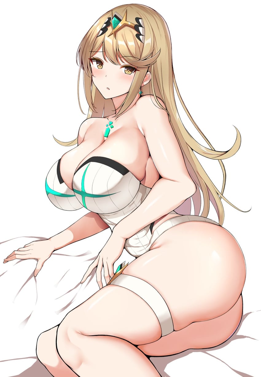 mythra (xenoblade chronicles and 1 more) drawn by noeomi