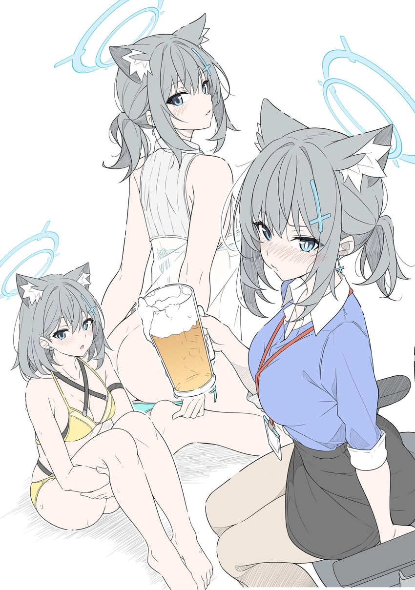 shiroko and douki-chan (blue archive and 1 more) drawn by t1kosewad