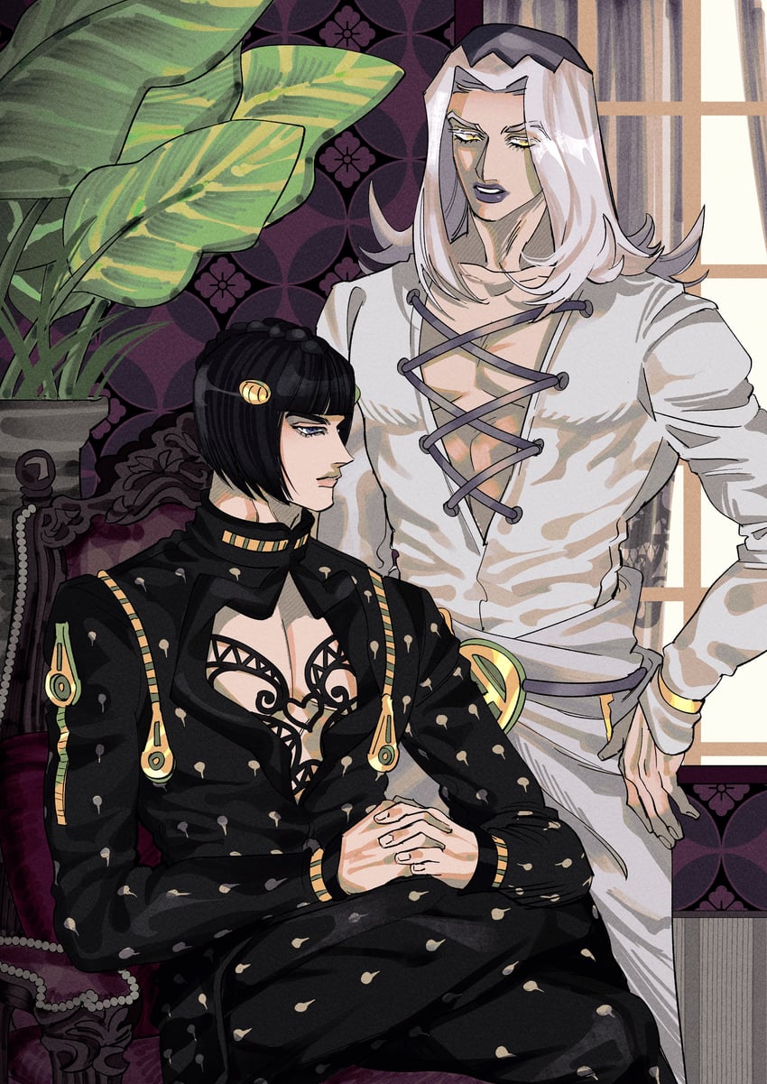bruno bucciarati and leone abbacchio (jojo no kimyou na bouken and 1 more) drawn by danggo99