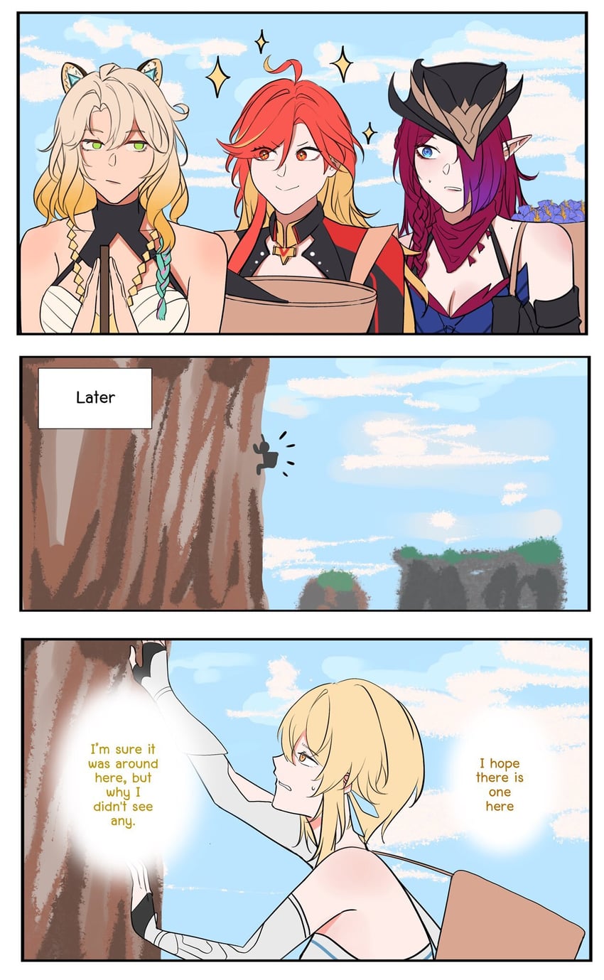 lumine, mavuika, xilonen, and chasca (genshin impact) drawn by tierchi