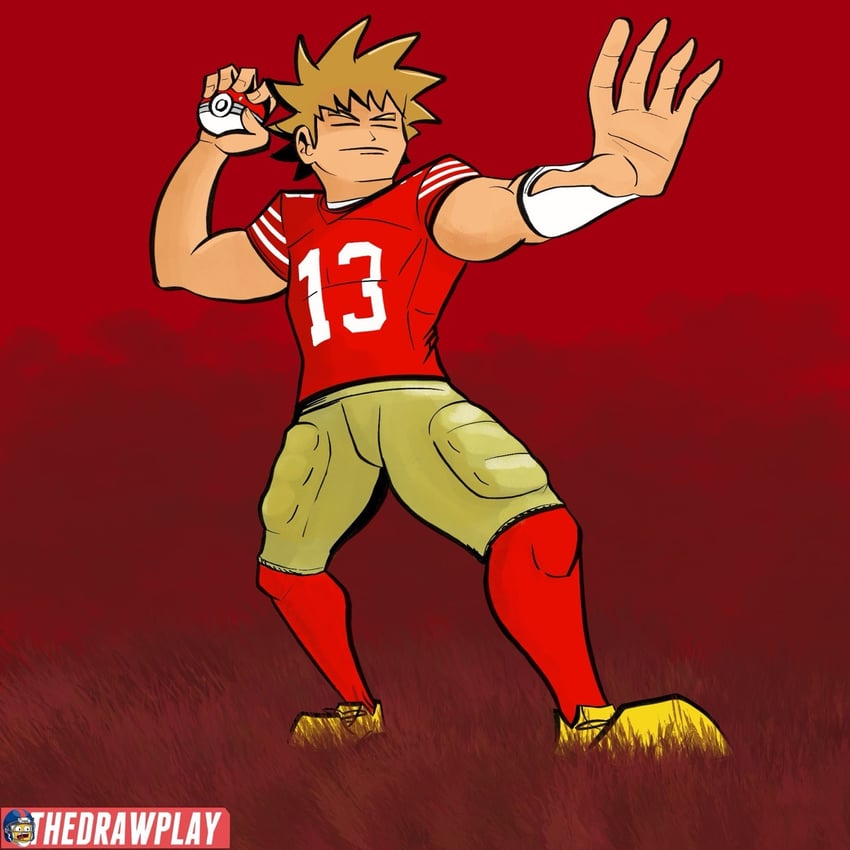 brock and brock purdy (pokemon and 3 more) drawn by dave_rappoccio_(drawplaydave)