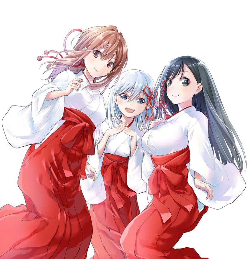amagami asahi, amagami yae, and amagami yuna (amagami-san chi no enmusubi) drawn by marcey