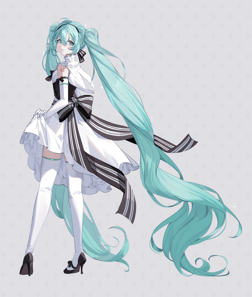 hatsune miku (vocaloid and 1 more) drawn by kuweichuanxin_jr