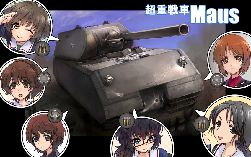 nishizumi miho, akiyama yukari, akaboshi koume, koyama yuzu, oryou, and 1 more (girls und panzer and 1 more) drawn by shinmai_(kyata)