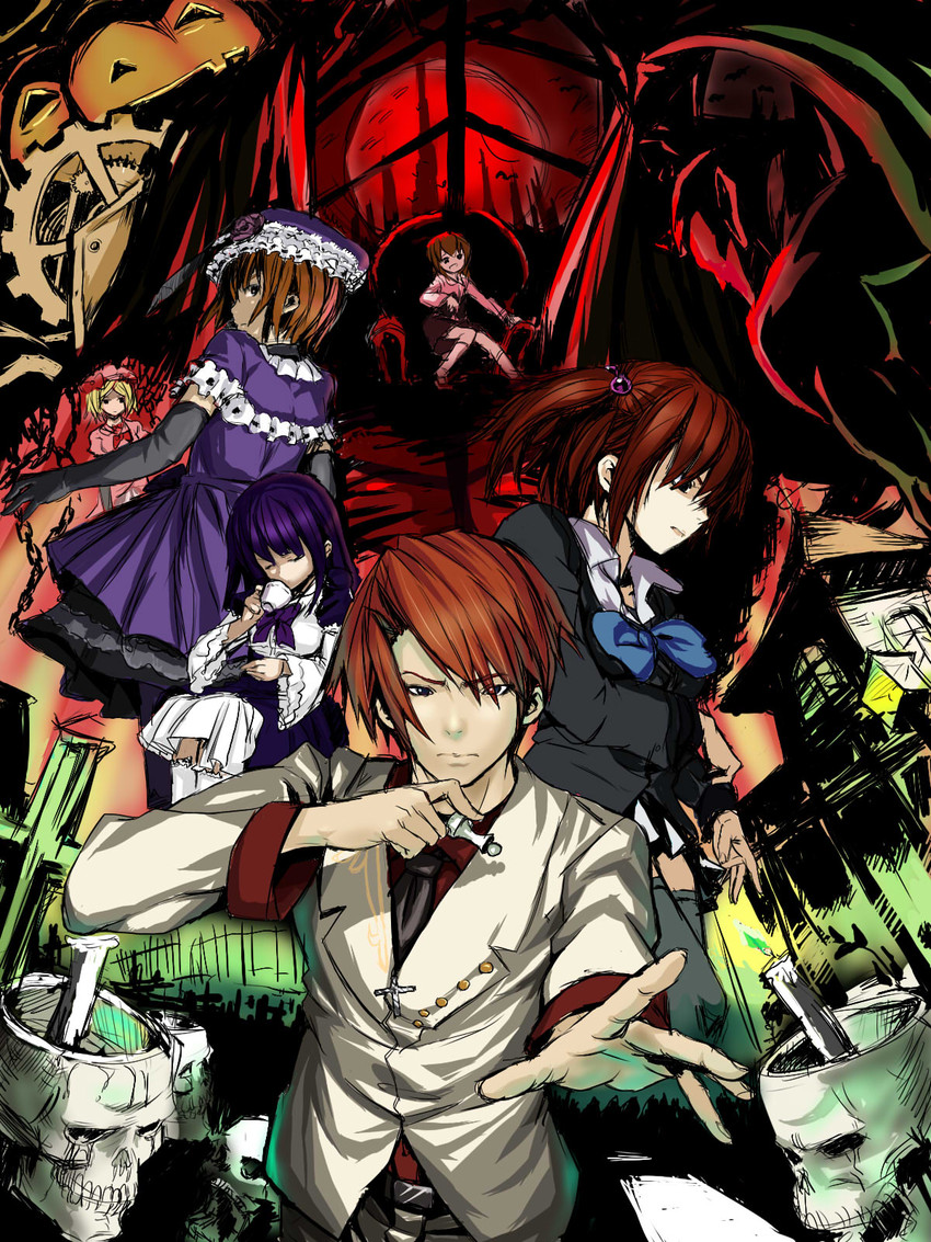ushiromiya battler, ushiromiya ange, frederica bernkastel, ushiromiya maria, lambdadelta, and 1 more (umineko no naku koro ni) drawn by yoi_yuki