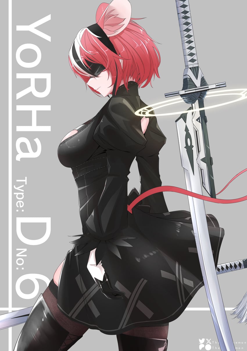 2b and hakos baelz (hololive and 3 more) drawn by the_raineman